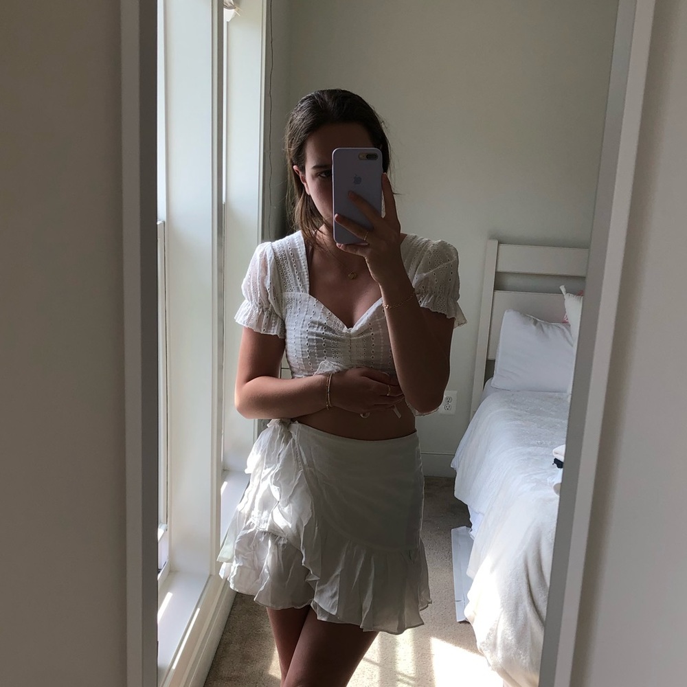 NEW white princess polly wrap ruffle skirt